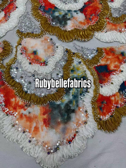 Atia Luxury Floral Beaded Sequin Fabric