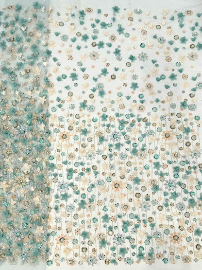 Lasuro 3D Sequin Floral Fabric