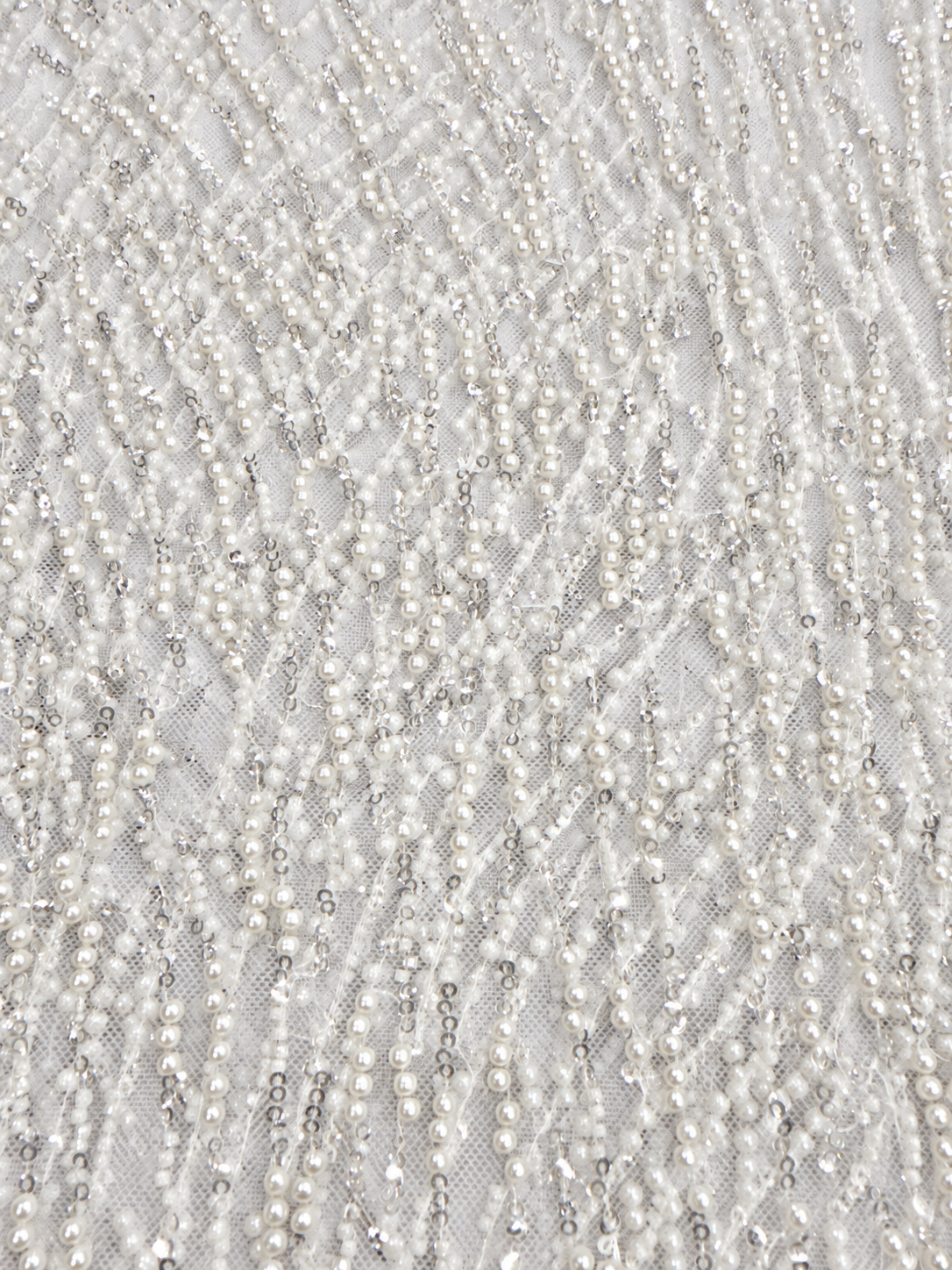 Penh Beaded Edge Fabric - White