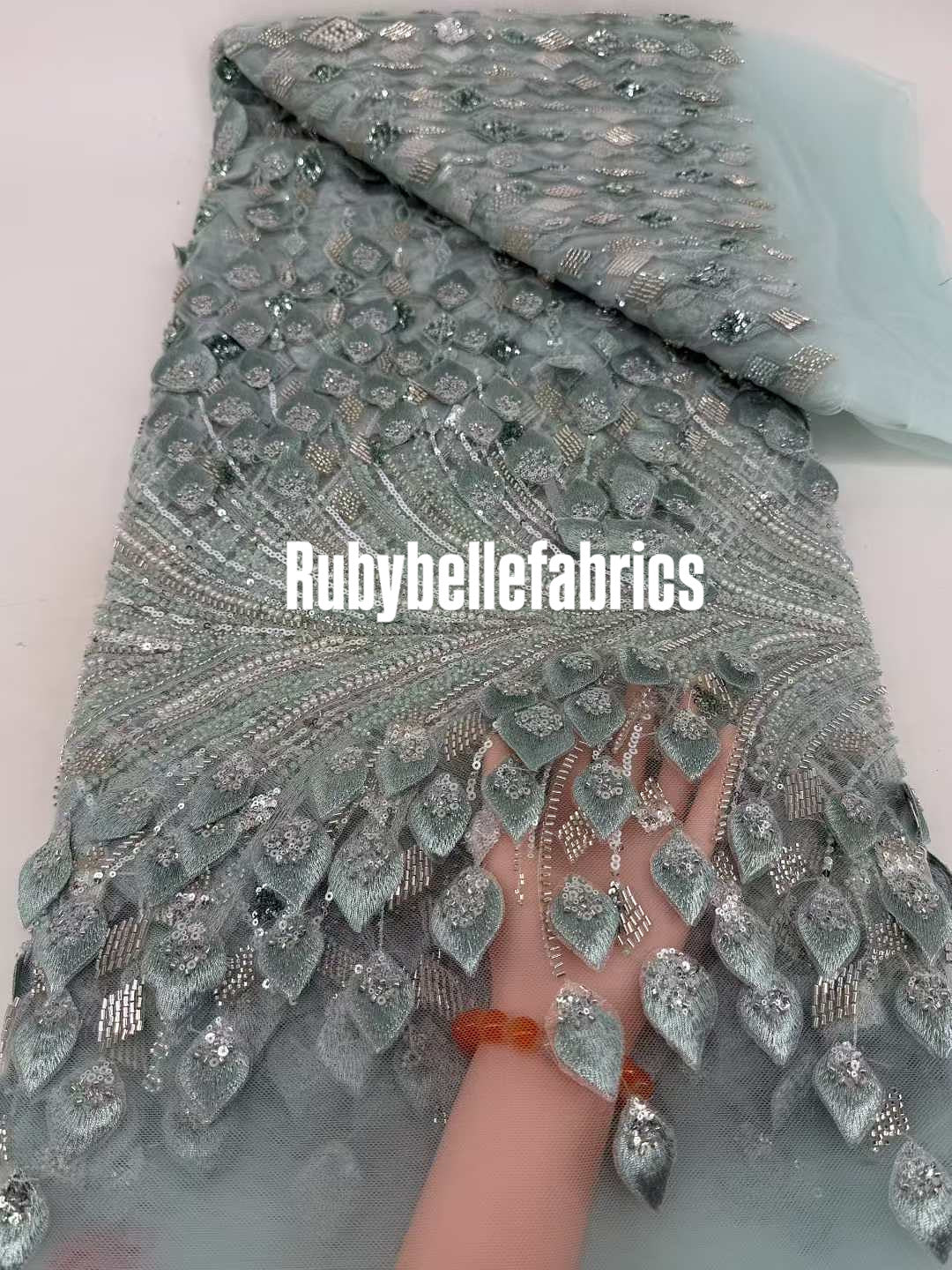 Cascada 3D Leaf Luxury Couture Fabric