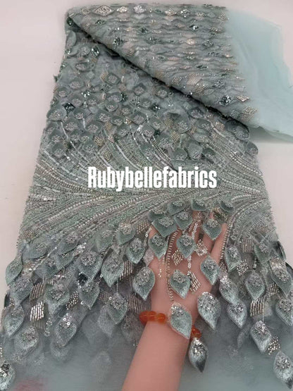 Cascada 3D Leaf Luxury Couture Fabric