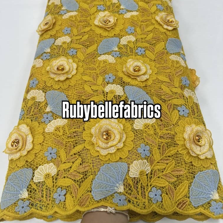 Hefio High Quality Floral Cord Lace Fabric