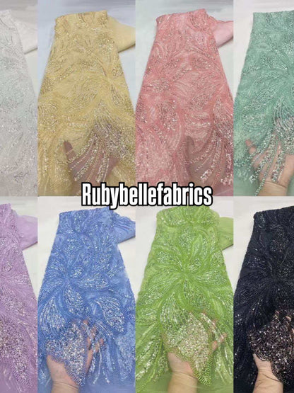 Argus Floral Sequin beaded Fabric