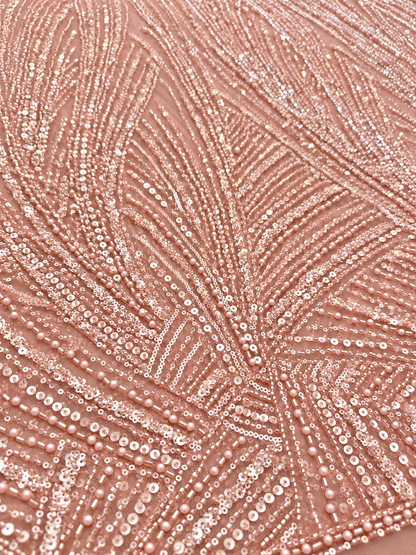 Hase Beaded Luxury Fabric - Blush Pink
