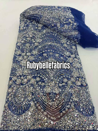 Dexzie Beaded Sequin Lace Fabric