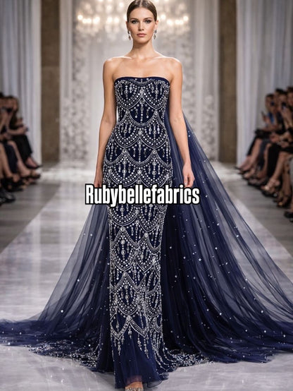 Galia Sparkle Crystal Lace Fabric