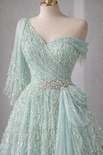 Luxury Fringe Pastel Sequin Lace Fabric – Premium Lace Couture Fabric