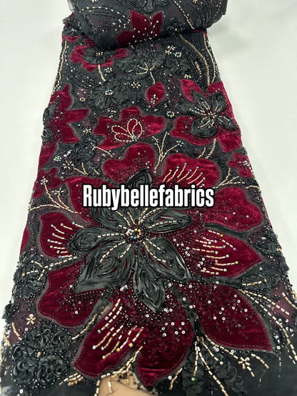 Dillon Beaded Luxury Velvet Fabric