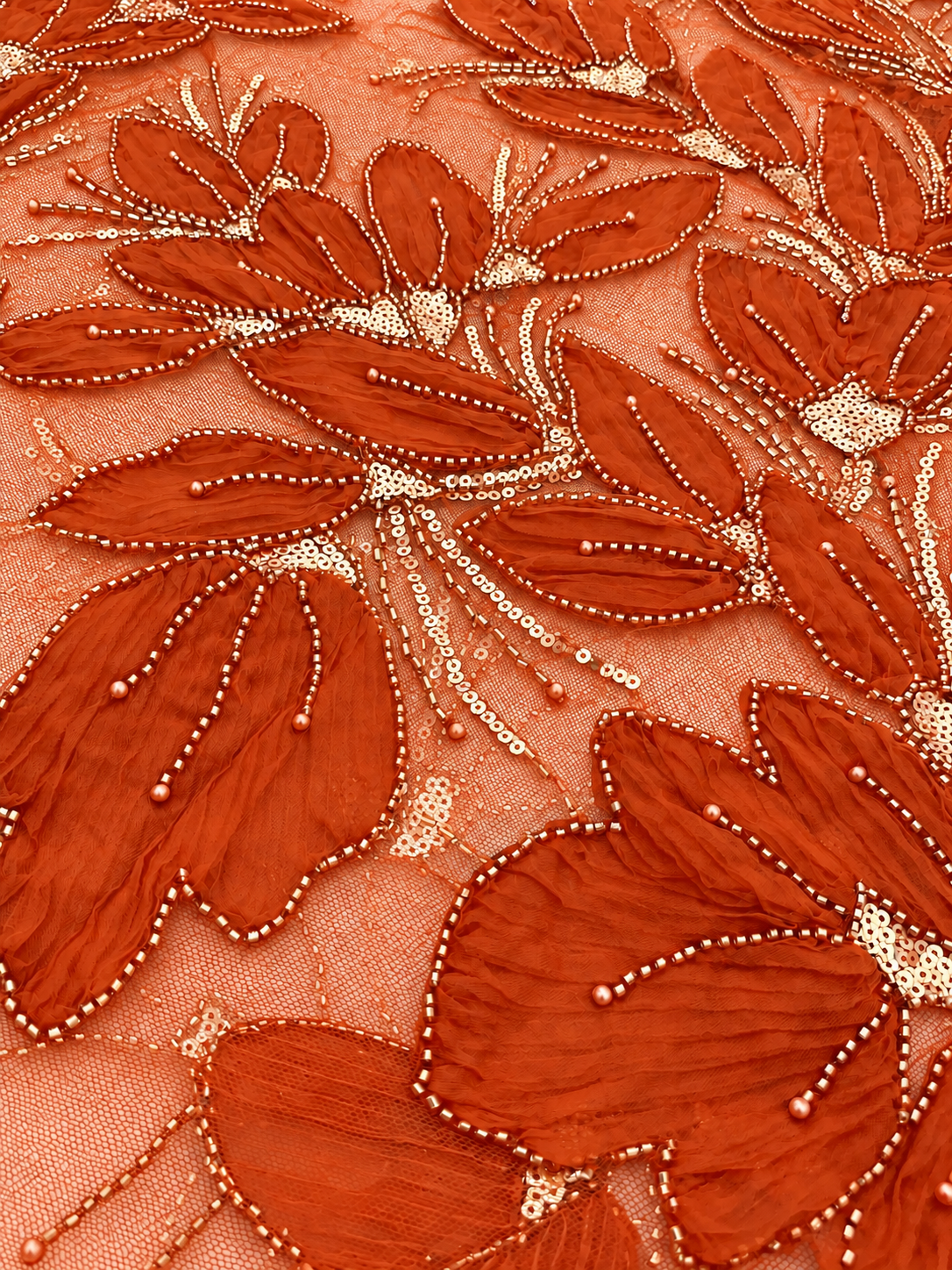 Bloom Luxury Handmade Fabric - Warm Orange