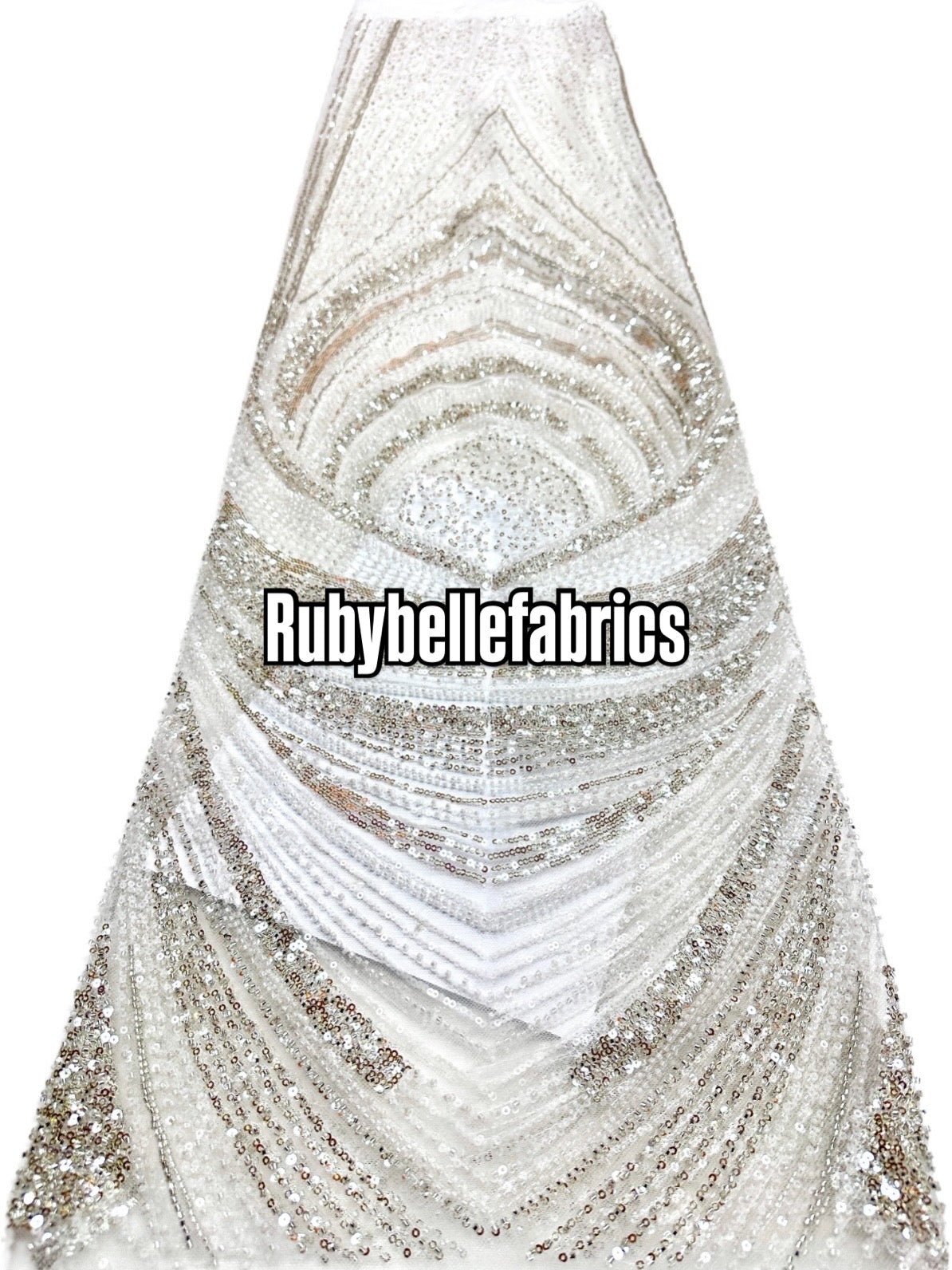 Ivlex Beaded Sequin Lace Fabric