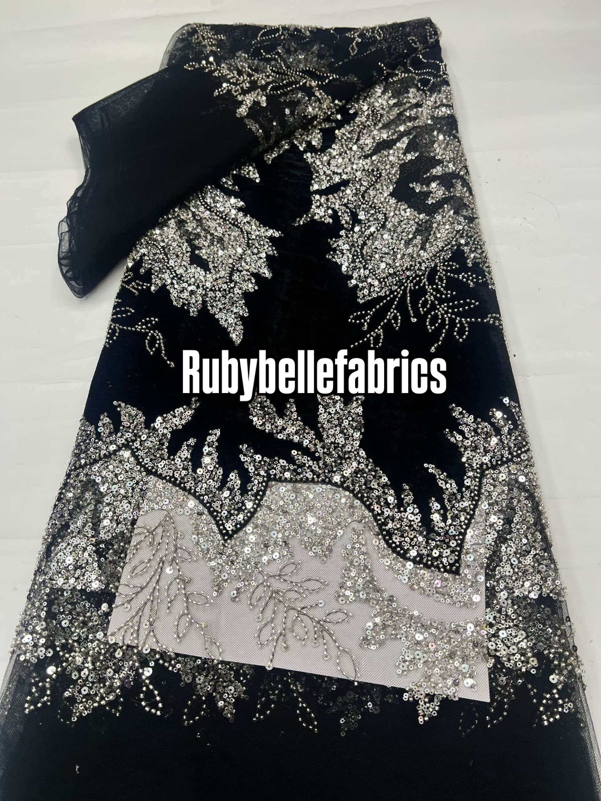 Loomxy Beaded Velvet Fabric