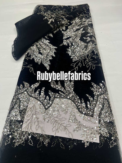 Loomxy Beaded Velvet Fabric