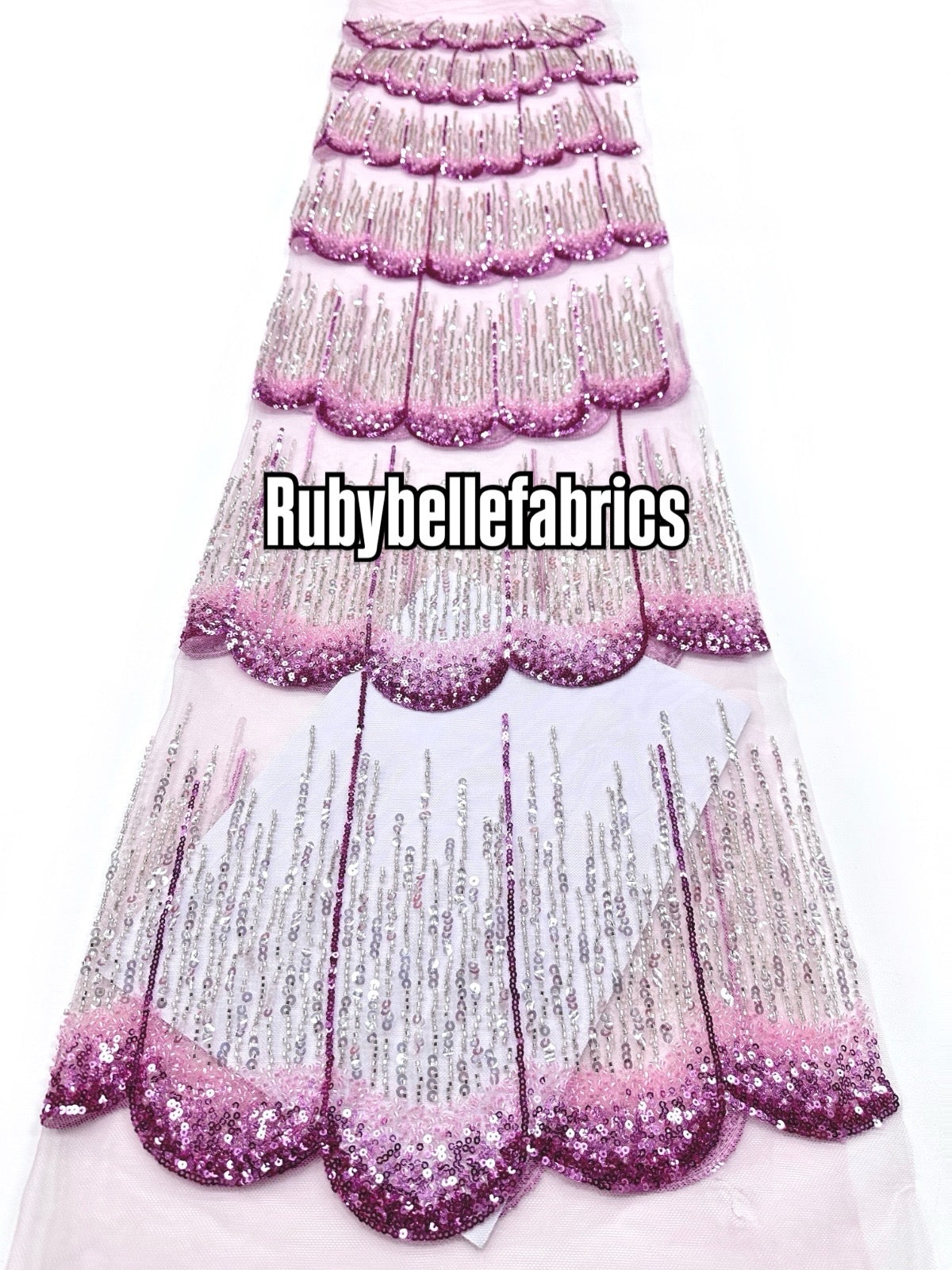 Figule Luxury Scallop Beaded Fabric