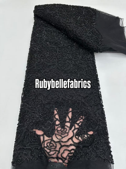 Poixy Tulle Guipure Style Beaded Fabric