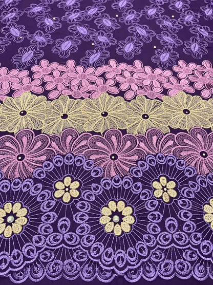 Nnoites Voile Lace - Purple/Gold