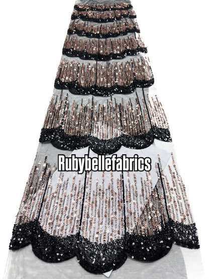 Figule Luxury Scallop Beaded Fabric