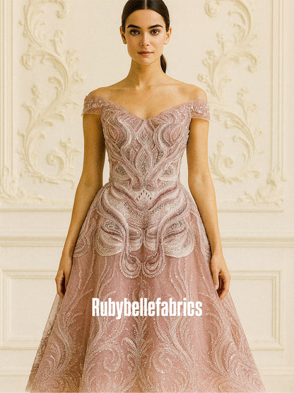 Peridot Bloom Stone couture fabric