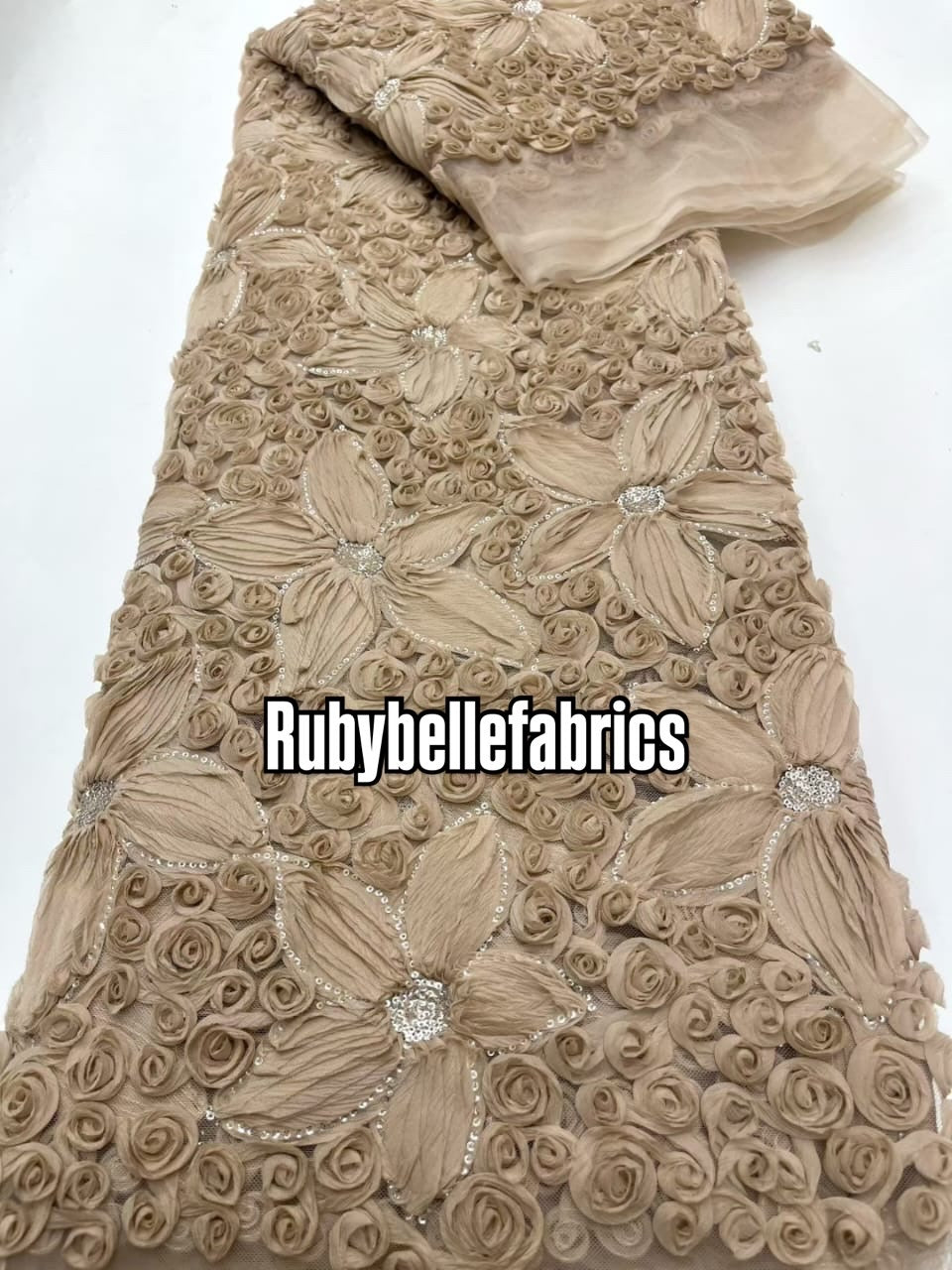 Wriod Luxury 3D Floral Beaded Fabric