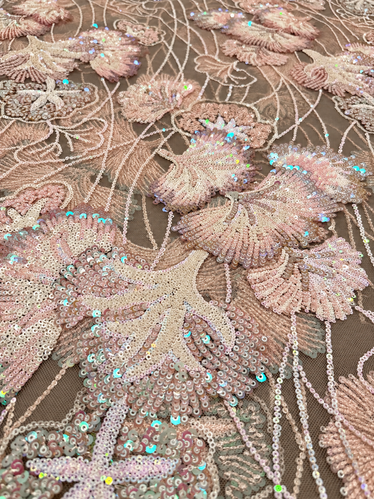 Gizelie French Lace Fabric - Blush Pink