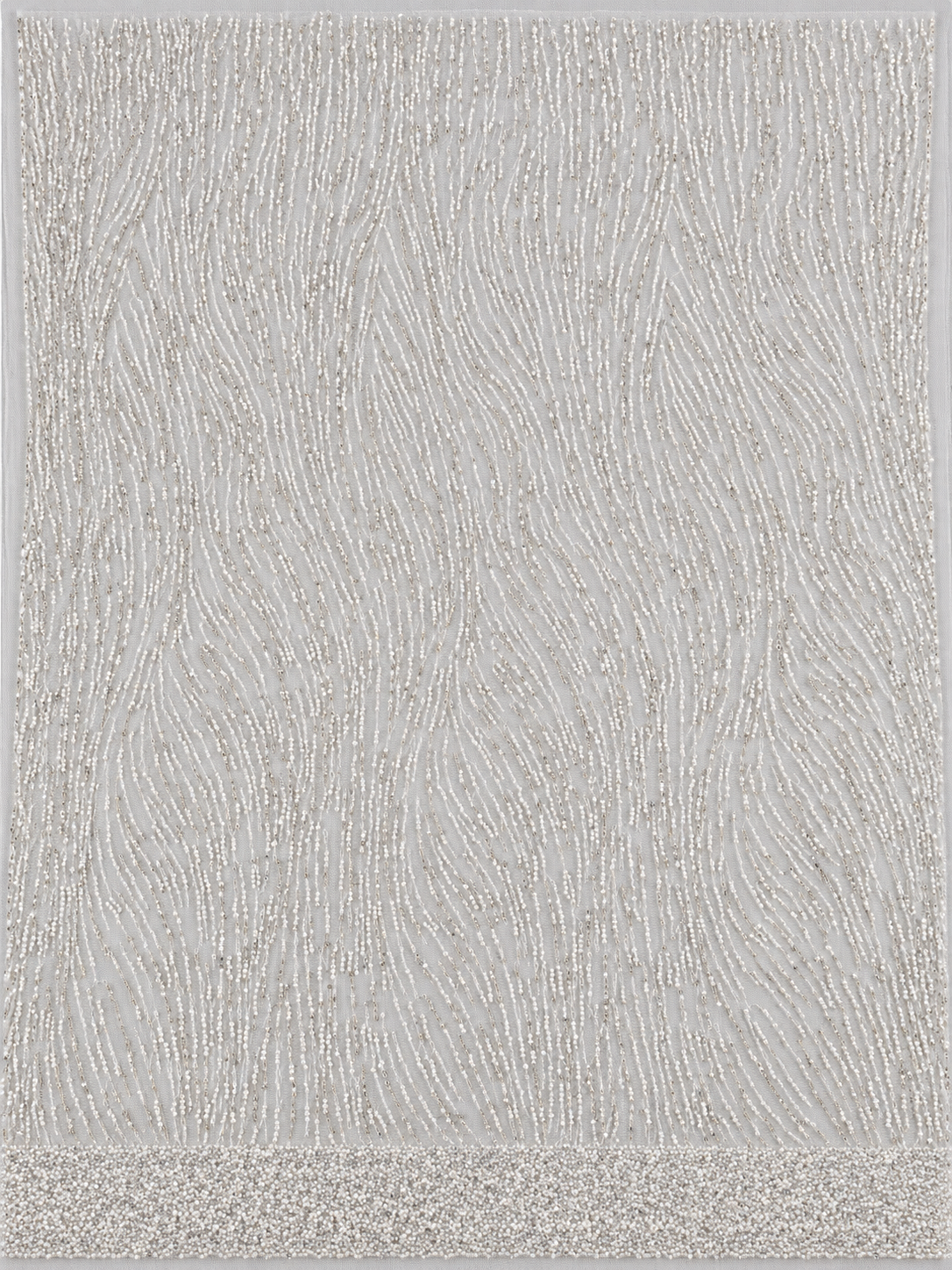 Penh Beaded Edge Fabric - White