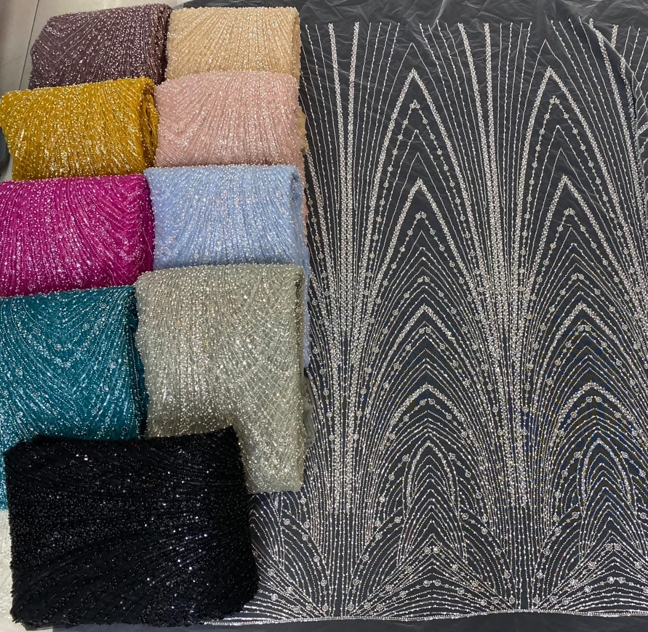 Paggatte Beaded Fabric - More Colors