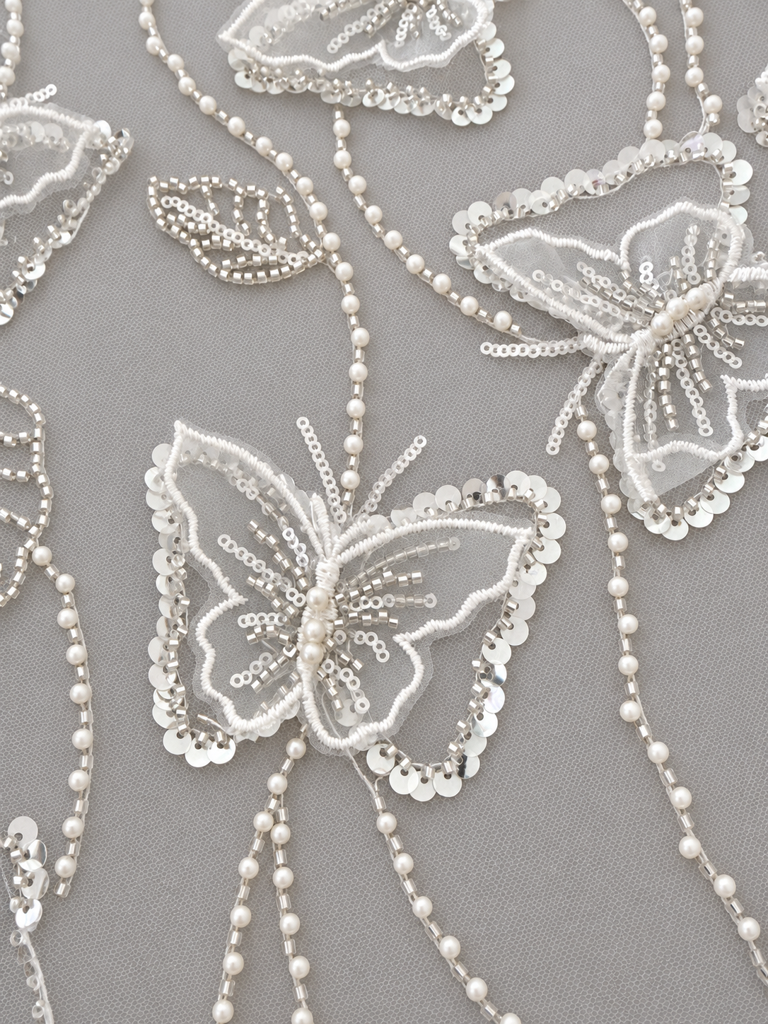 Butterfly 3D High Quality Fabric - White