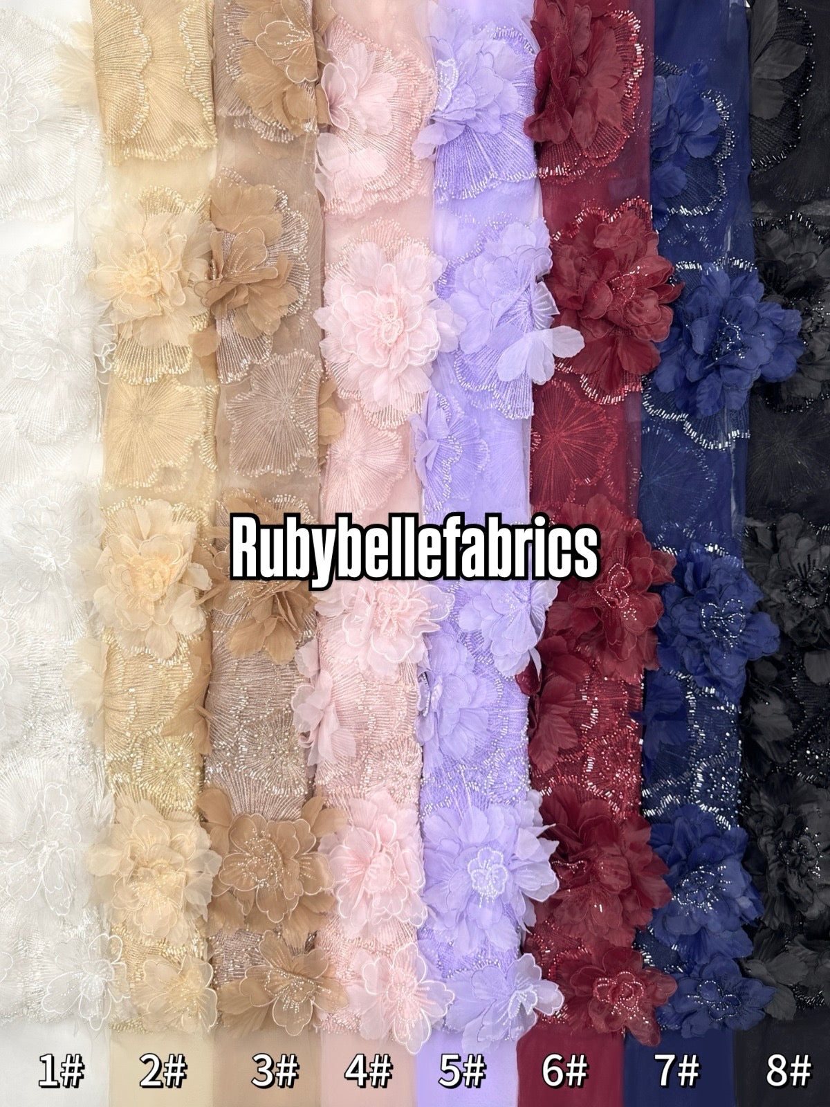 Ories Dekuxe 3D Petal Luxury Beaded Fabric