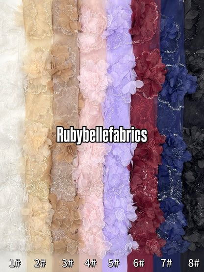 Ories Dekuxe 3D Petal Luxury Beaded Fabric