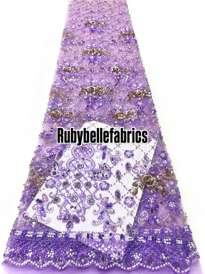 Uvual Beaded Sequin Lace Fabric
