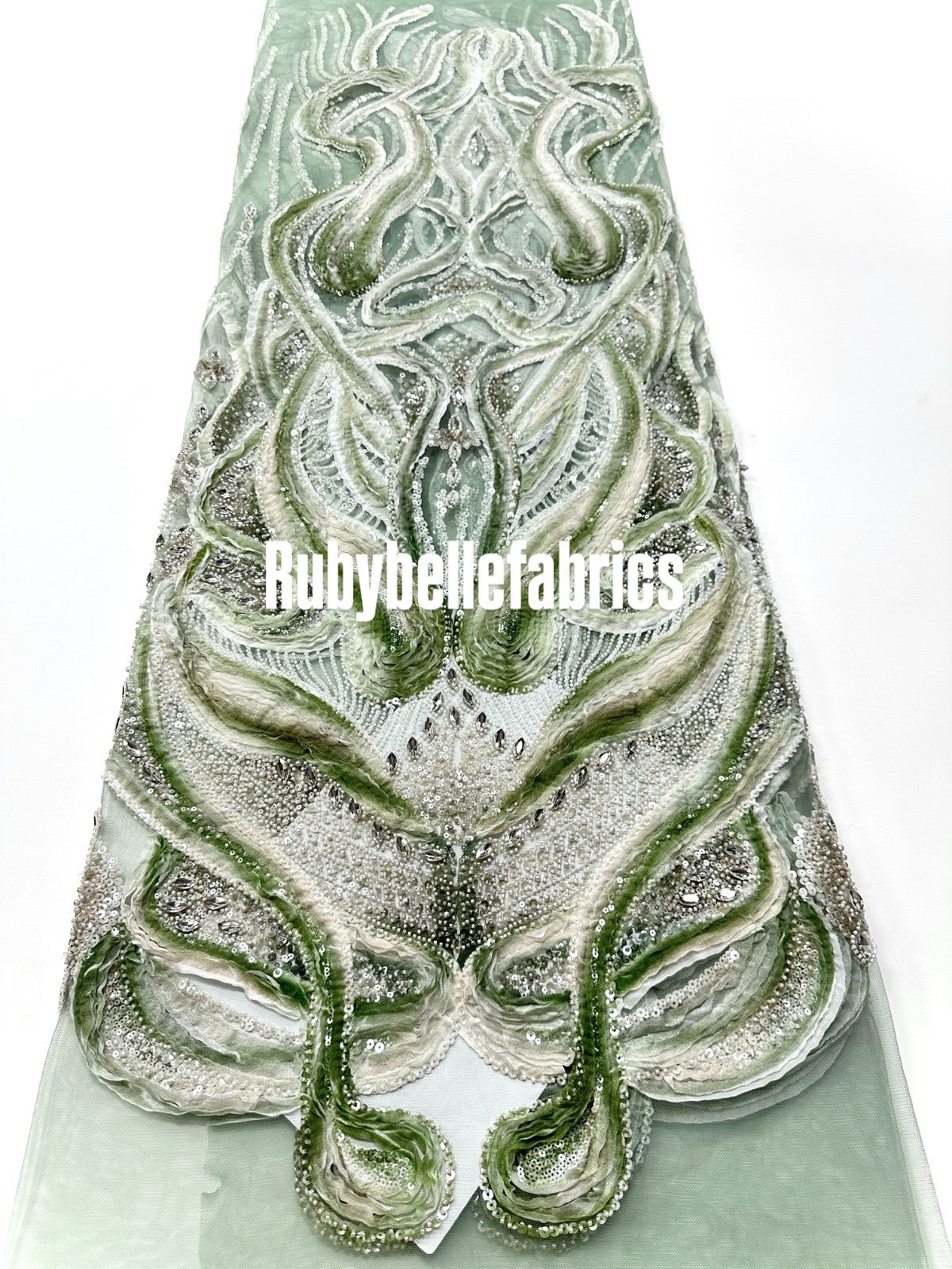 Peridot Bloom Stone couture fabric