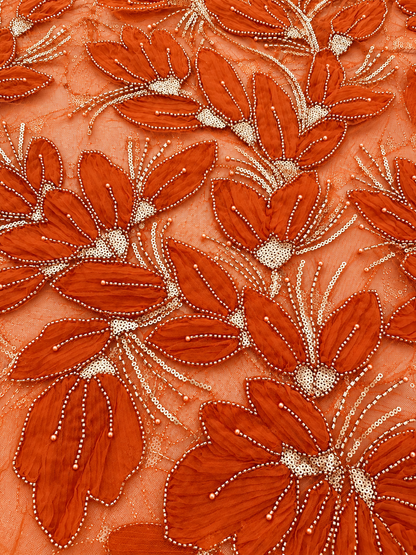 Bloom Luxury Handmade Fabric - Warm Orange