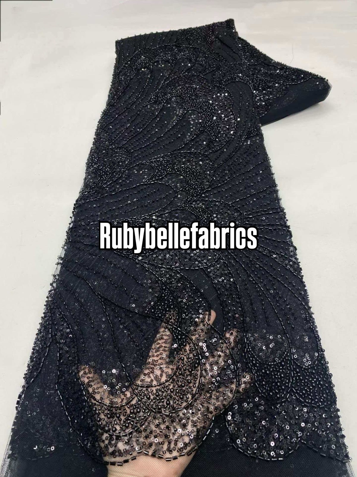 Uilt Wavy Beaded Fabric