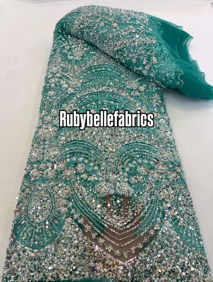 Dexzie Beaded Sequin Lace Fabric