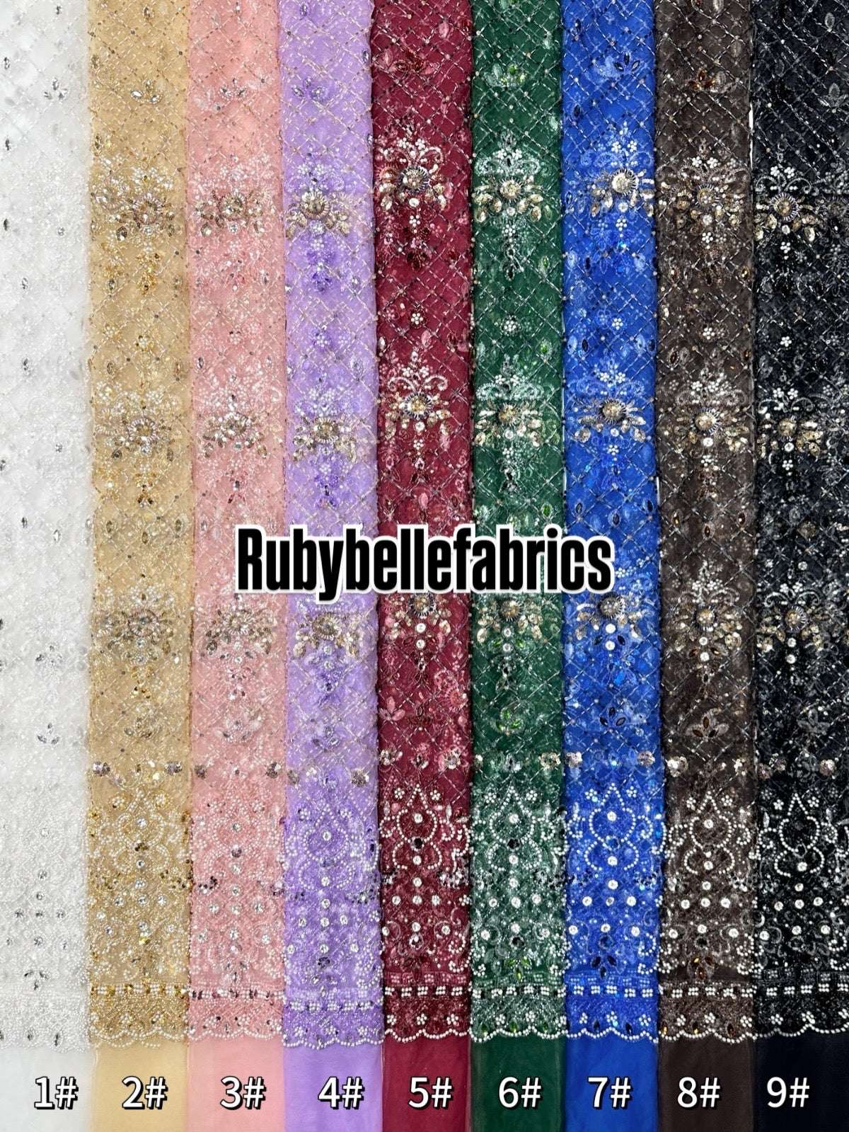 Uvual Beaded Sequin Lace Fabric
