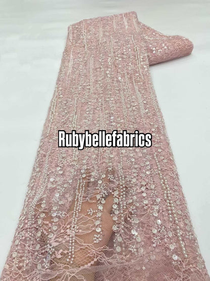 Alonxy Beaded Floral Fabric