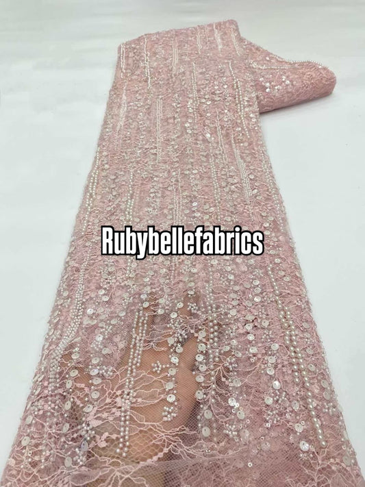Alonxy Beaded Floral Fabric