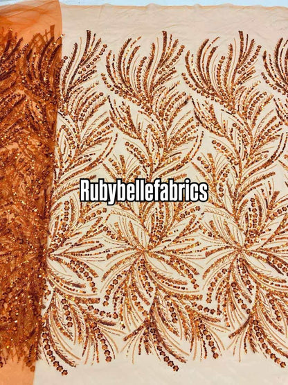 Hinton Beaded Sequin Tulle Fabric