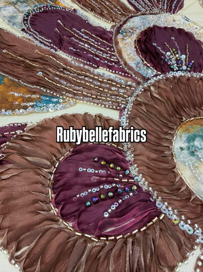 Arger Luxury Floral Beaded Sequin Fabric