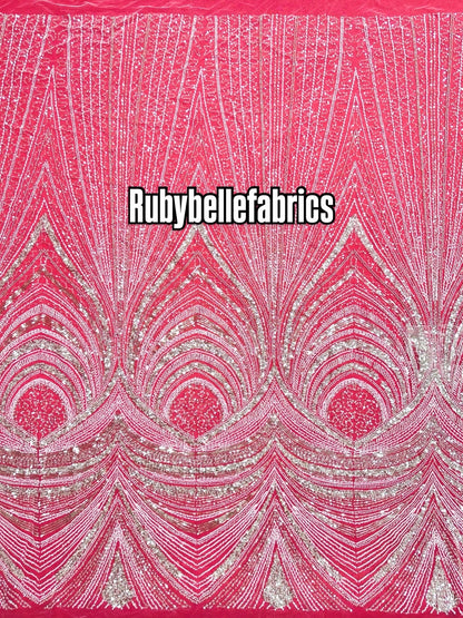 Ivlex Beaded Sequin Lace Fabric