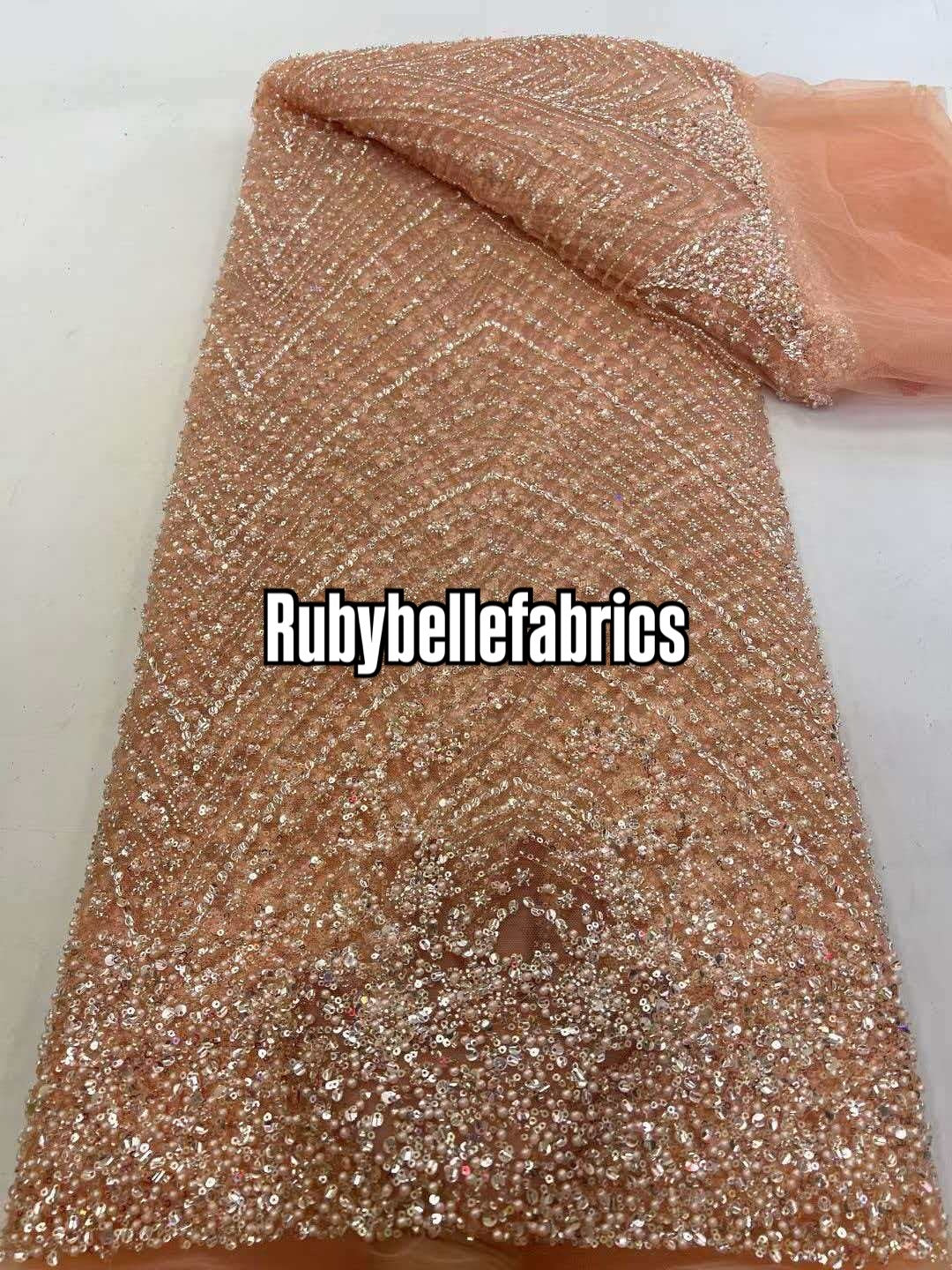 Urora Beaded Sequin Lace Fabric