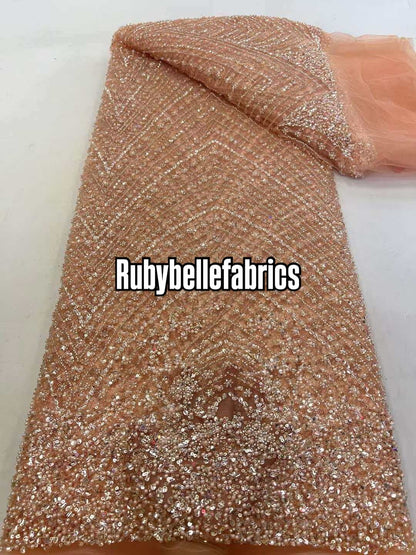 Urora Beaded Sequin Lace Fabric