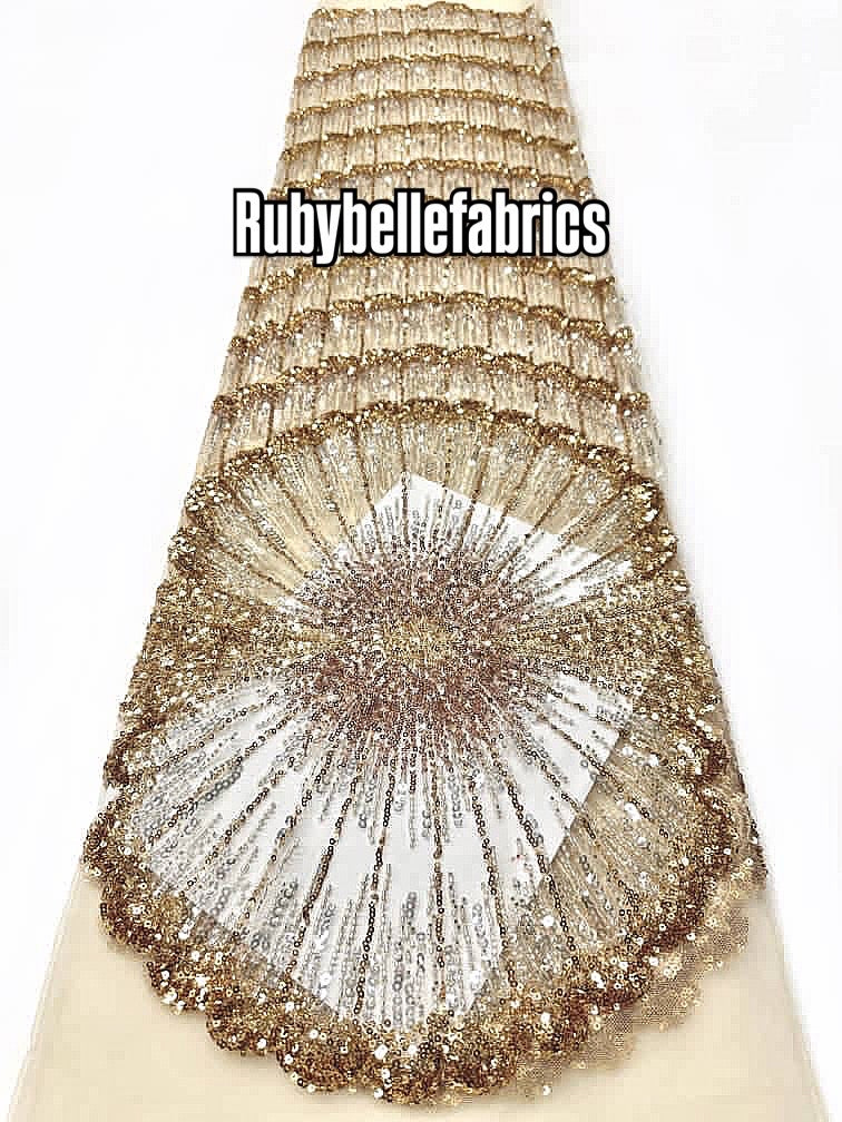 Undra Sunburst Beaded SequinFabric