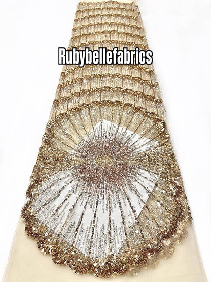 Undra Sunburst Beaded SequinFabric