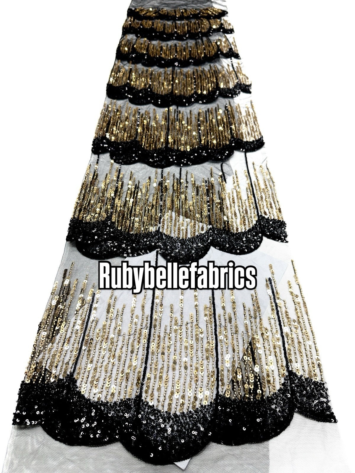 Figule Luxury Scallop Beaded Fabric