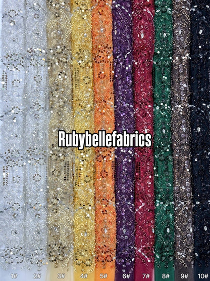Braxly Quality Beaded Stone Fabric