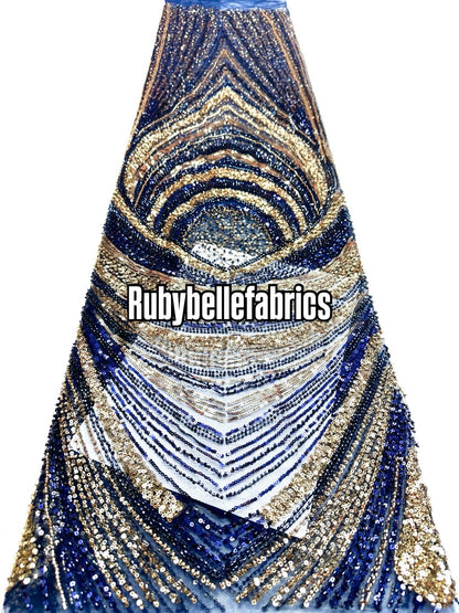 Ivlex Beaded Sequin Lace Fabric