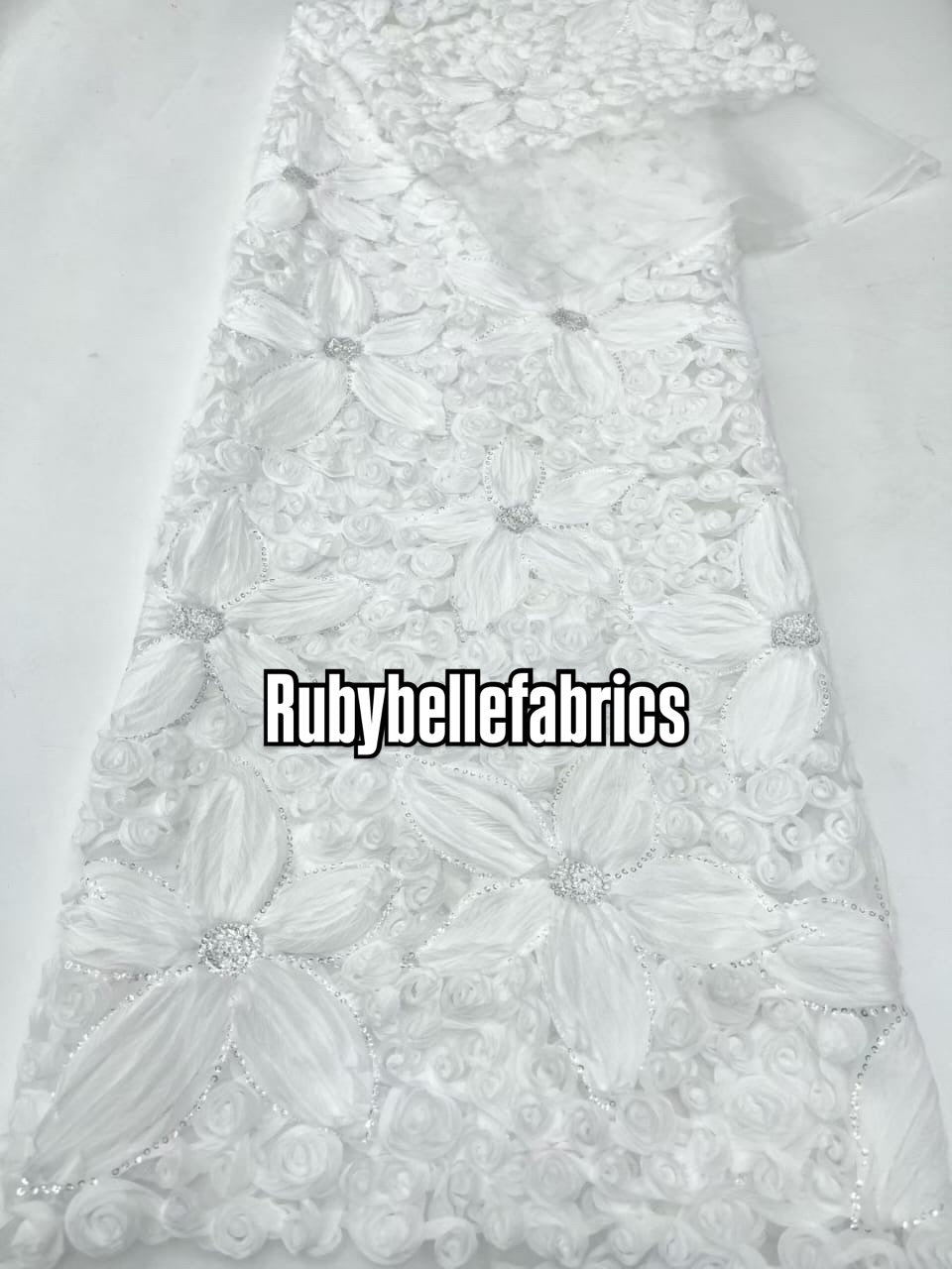 Wriod Luxury 3D Floral Beaded Fabric