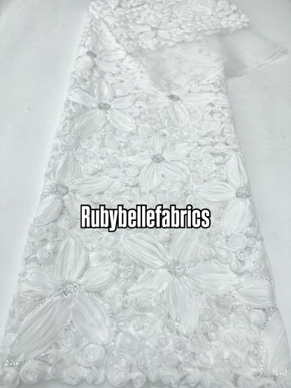 Wriod Luxury 3D Floral Beaded Fabric