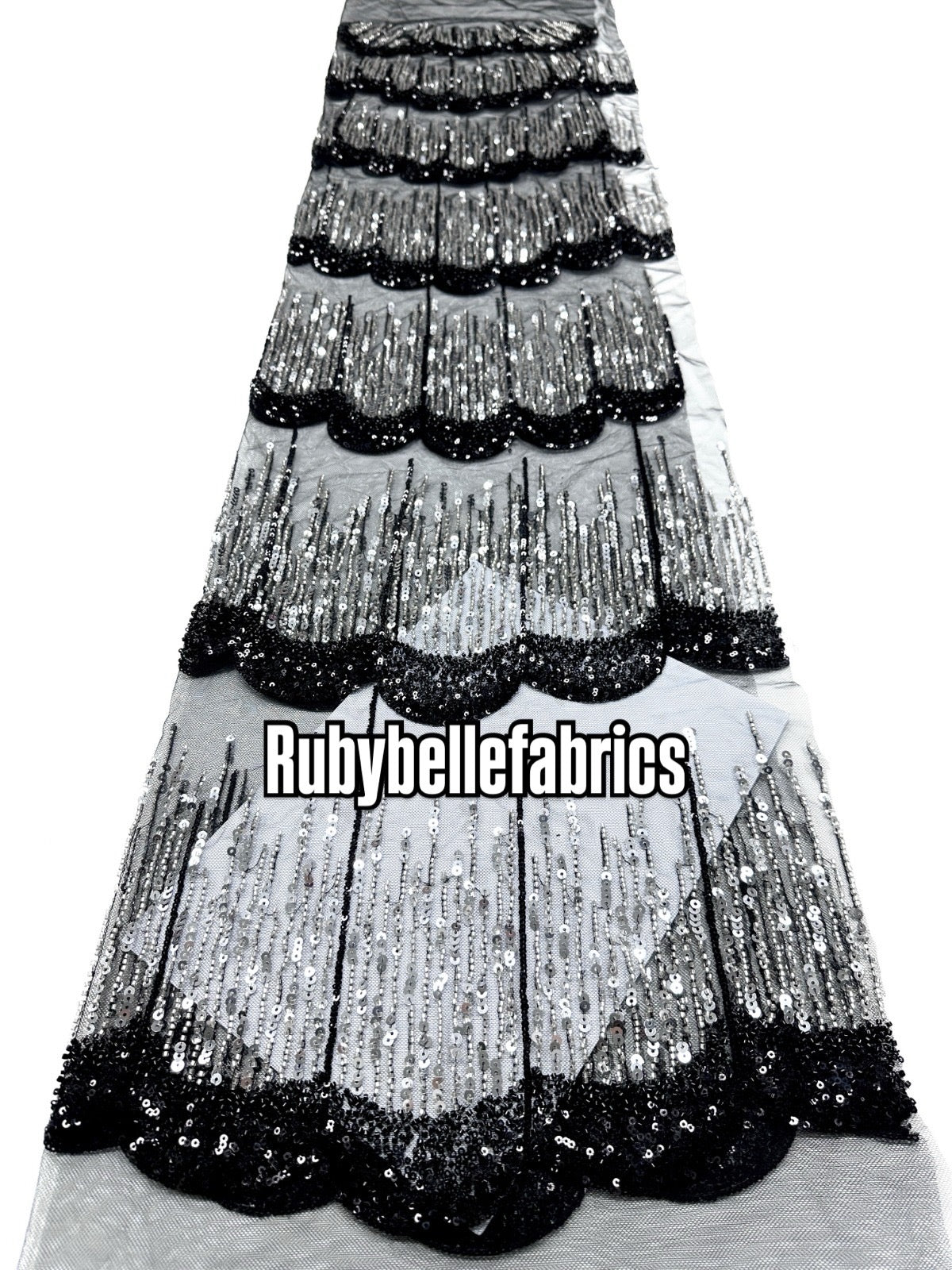 Figule Luxury Scallop Beaded Fabric