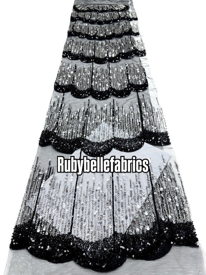Figule Luxury Scallop Beaded Fabric